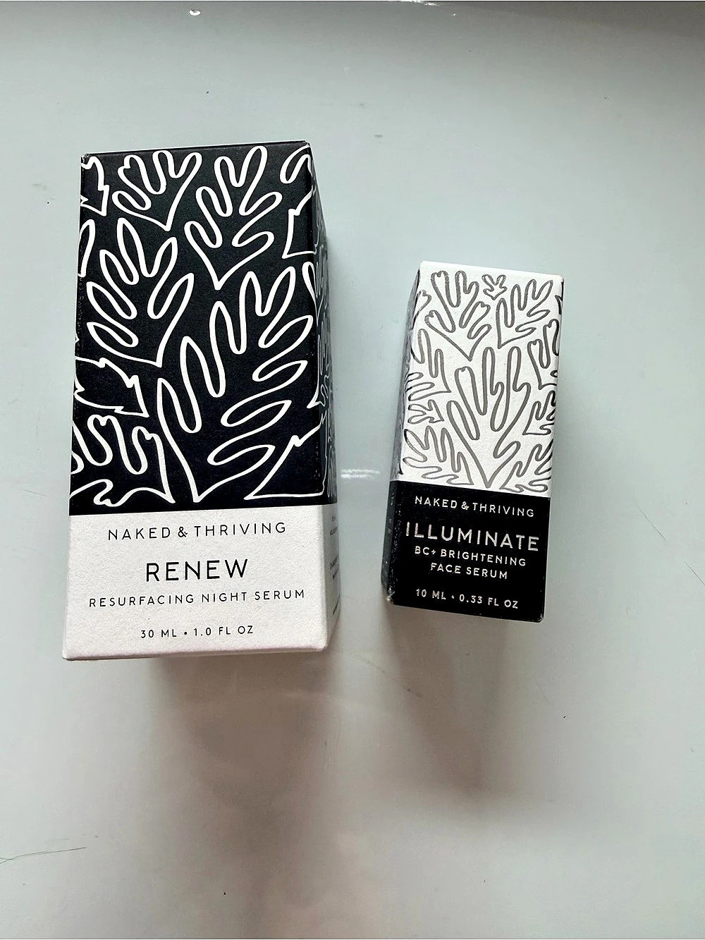 Naked & Thriving Renew Resurfacing Night Serum and Illuminate Brightening Face